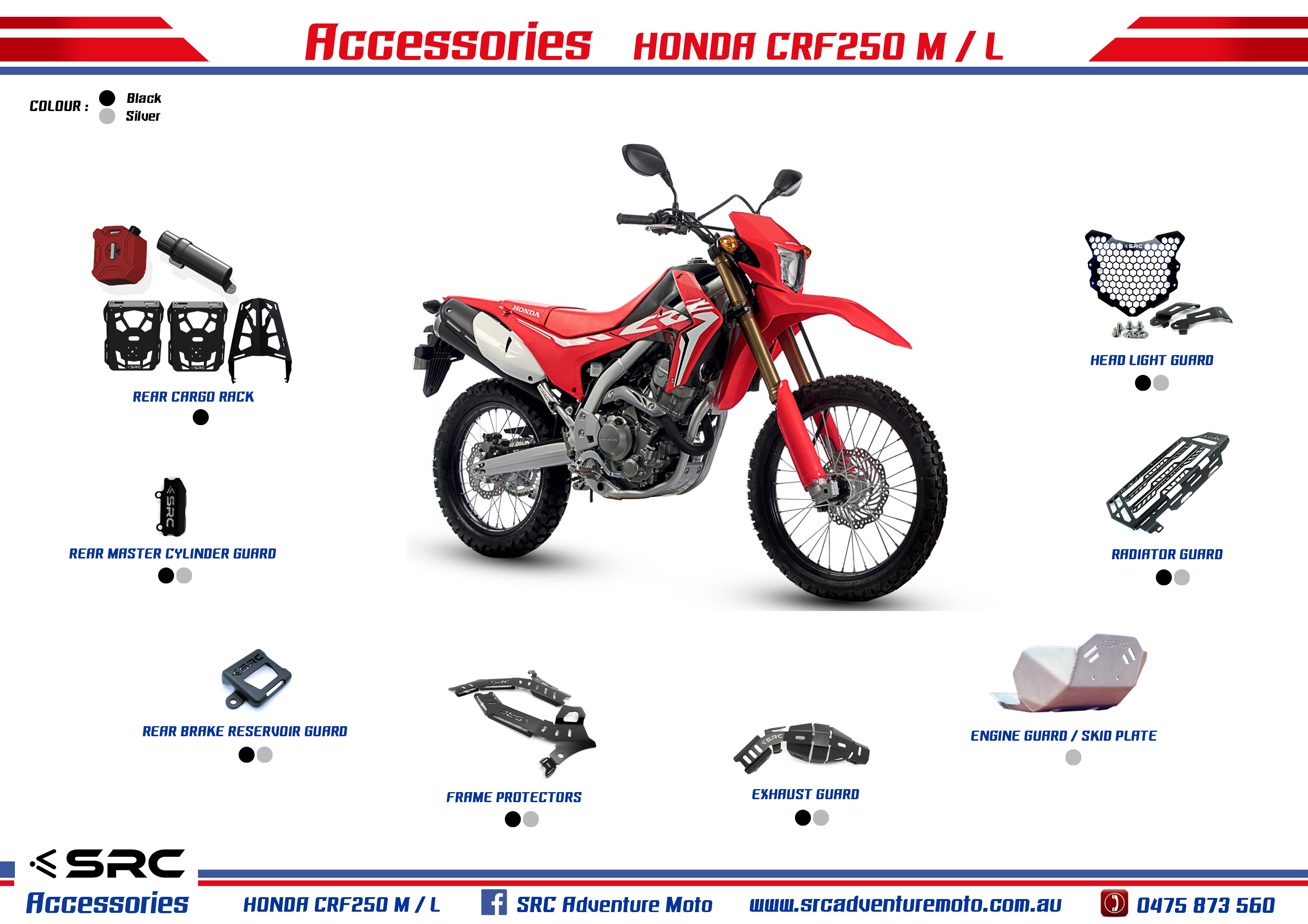 Honda CRF250L - All parts overview – SRC Adventure Moto